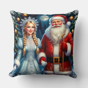 🎅 Cute Santa Snowy Christmas ❄️ Cushion