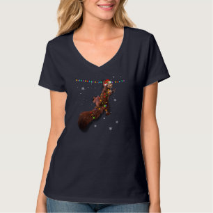 Cute Santa Squirrel Christmas Lights Funny Xmas Sq T-Shirt