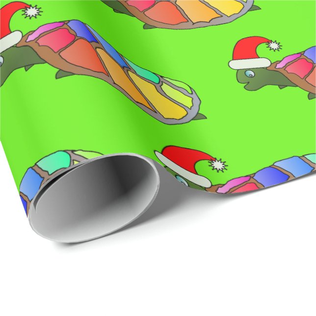 Cute Santa Turtle Pattern Christmas Paper (Roll Corner)