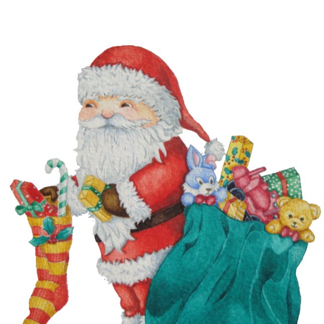 Cute santa with wrapped toys christmas wrapping paper (Creator Uploaded)