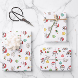 cute santa wrapping paper sheet