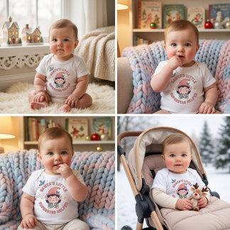 Cute Santas Little Superstar Helper Baby T-Shirt