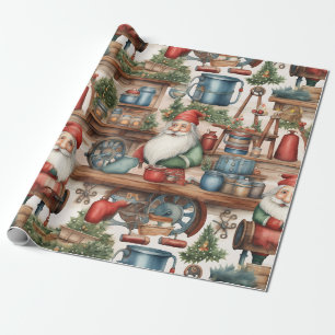 Cute Santa's Workshop Christmas Wrapping Paper