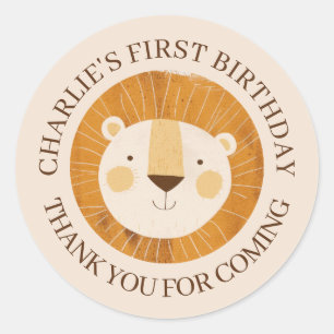 Cute Sarafi Lion Birthday Thank You Sticker
