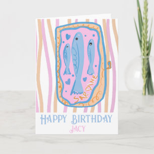 Cute Sardines Birthday Cute Card