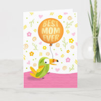 Cute Sassy Bird and Balloon Mother's Day Card
