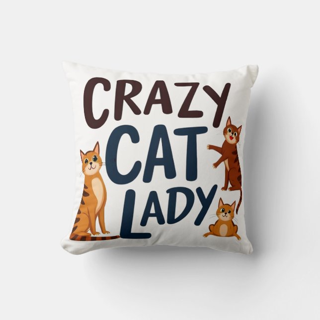 Cute Sassy Cats for Cat Lovers Home Decor Cushion (Front)