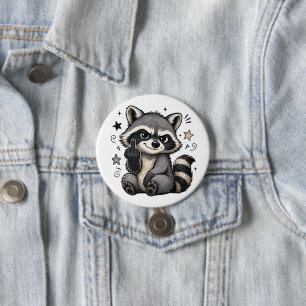 Cute Sassy Racoon Showing Attitude 7.5 Cm Round Badge