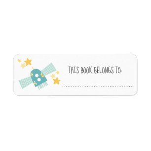 Cute Satellite & Stars This Book Belongs To