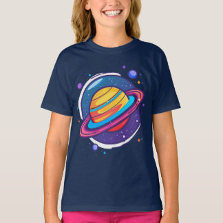 Cute Saturn Planet Baby T-Shirt – Colourful Space