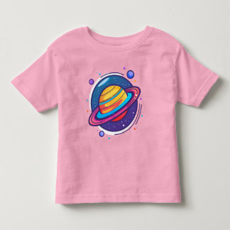 Cute Saturn Planet Baby T-Shirt – Colourful Space