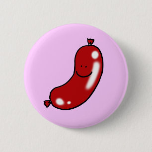Cute sausage 6 cm round badge