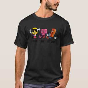 Cute Sausage Peace Love Hot Dogs T-Shirt