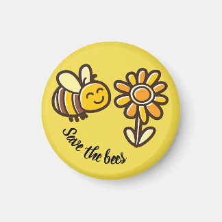 Cute save the bees magnet gift