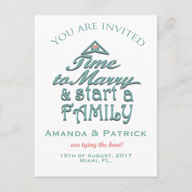 Cute Save the Date Announcement Postcard (Front)