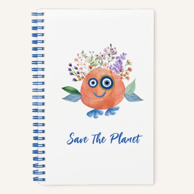 Cute Save The Planet Collection Notebook (Front)