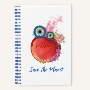 Cute Save The Planet Collection Spiral Notebook