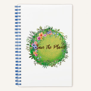 Cute Save The Planet Collection Spiral Notebook