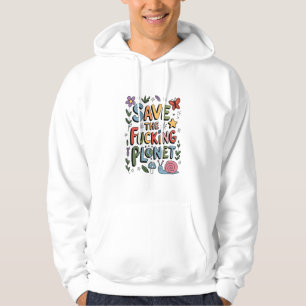 Cute Save the Planet Environmental Ecowarrier Hoodie