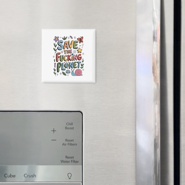 Cute Save the Planet Environmental Ecowarrier  Magnet (In Situ (Fridge))