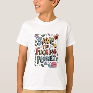 Cute Save the Planet Environmental Ecowarrier  T-Shirt