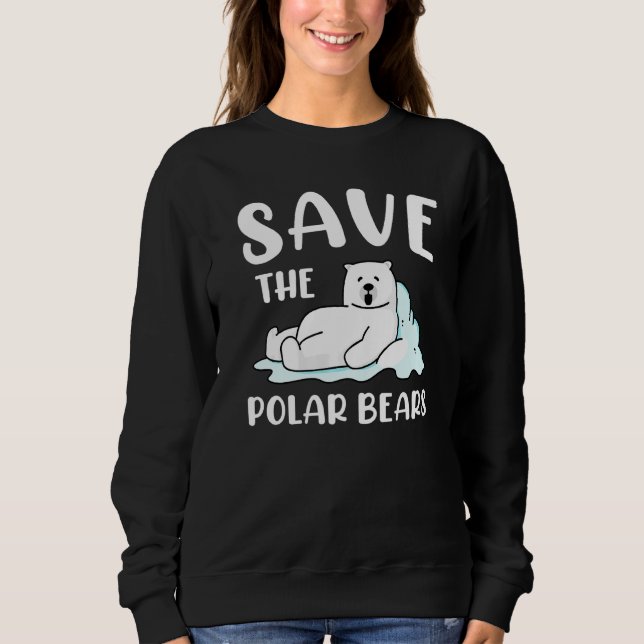 Cute Save The Polar Bear  Christmas Sweatshirt (Front)