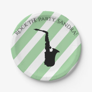 Cute Saxophone Rock And Roll Musical Instruments  Paper Plate