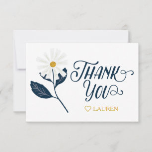 Cute Scandi Daisy Personalised Thank You Card