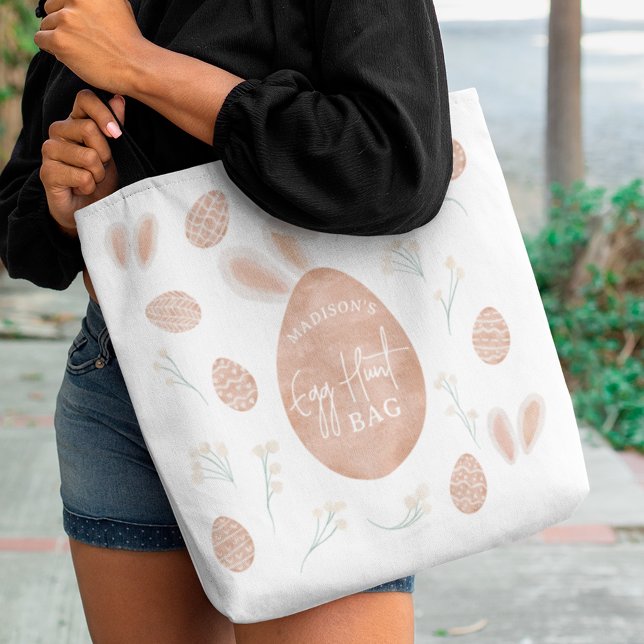 Cute Scandi Easter egg hunt watercolor  Tote Bag (Creator Uploaded)
