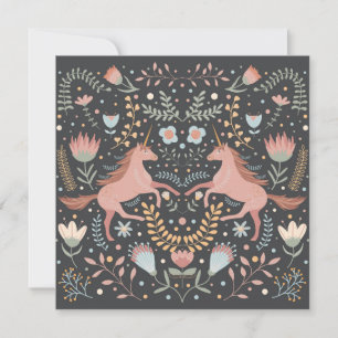 Cute Scandi Unicorn Holiday Card