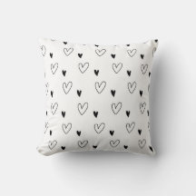 Cute Scandinavian Black and White Heart Pattern