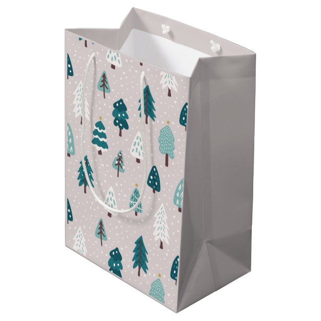 Cute Scandinavian Christmas Tree Mug Medium Gift Bag (Back Angled)