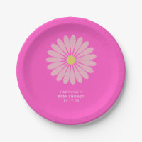 Cute Scandinavian Flower Pink Baby Shower Custom