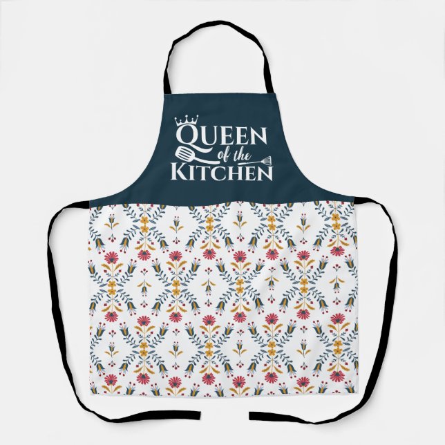 cute scandinavian folk art floral apron (Front)