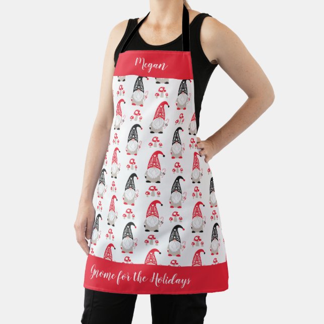 Cute Scandinavian Gnome Christmas Baking Apron (Insitu)