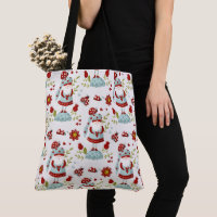 Cute Scandinavian Gnome Floral Pattern