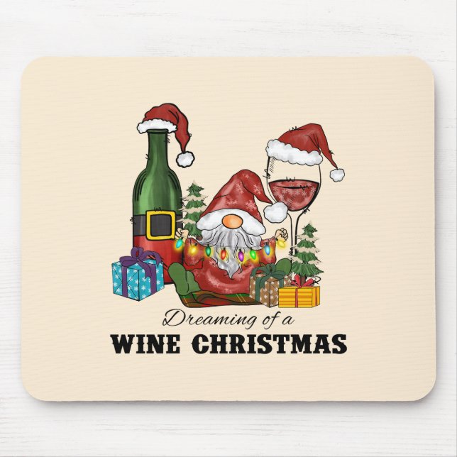 Cute Scandinavian Gnome Holiday Design Mouse Mat (Front)