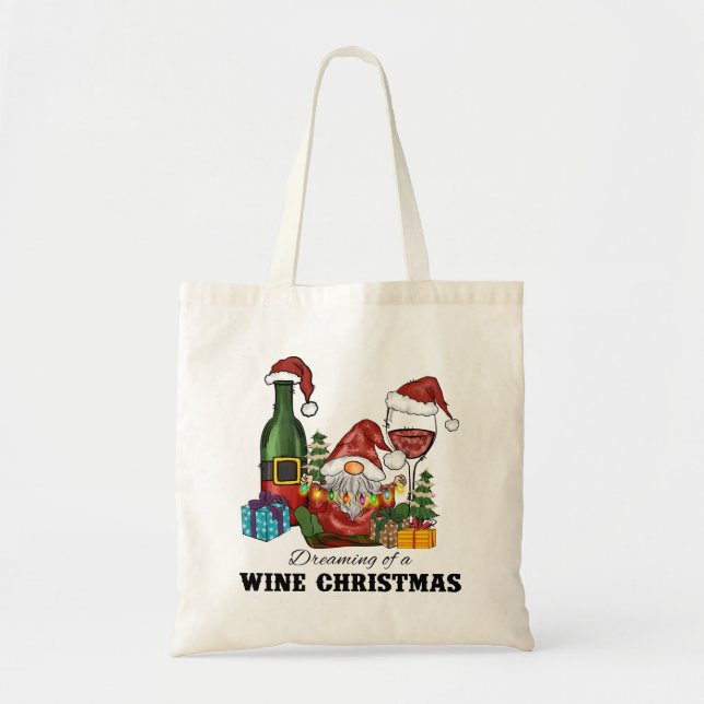 Cute Scandinavian Gnome Holiday Design Tote Bag (Front)