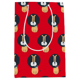 Cute Scandinavian Lion Kids Pattern Medium Gift Bag