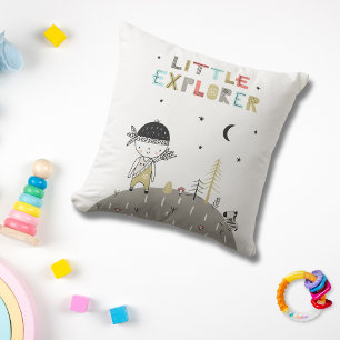 Cute Scandinavian Little Explorer Kids Cushion