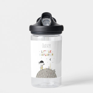 Cute Scandinavian Little Explorer Personalised Water Bottle