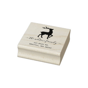 Cute Scandinavian Reindeer Nordic Return Address Rubber Stamp