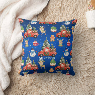 Cute Scandinavian Watercolor Christmas Gnomes Thro Cushion