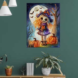 Cute Scarecrow in Spooky Woods, Poster