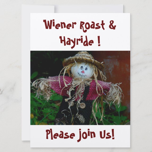 "CUTE SCARECROW" (PHOTOG.) INVITATION (Front)