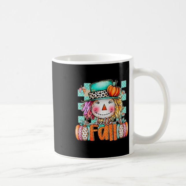 Cute Scarecrow Pumpkin Thanksgiving Halloween Hell Coffee Mug (Right)