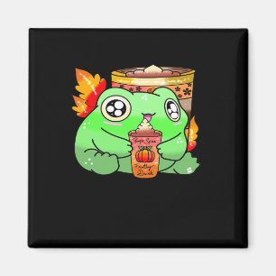Cute Scary Frog Pumpkin Spice Latte Season Magnet