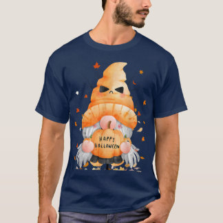 Cute Scary Gnome JackOLantern Pumpkin Halloween Co T-Shirt