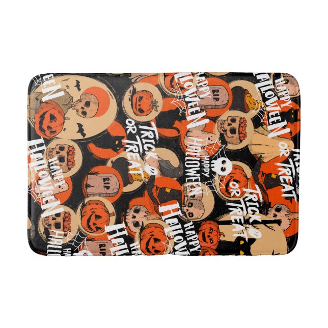  Cute & Scary Halloween Spooky vibes  Bath Mat (Front)