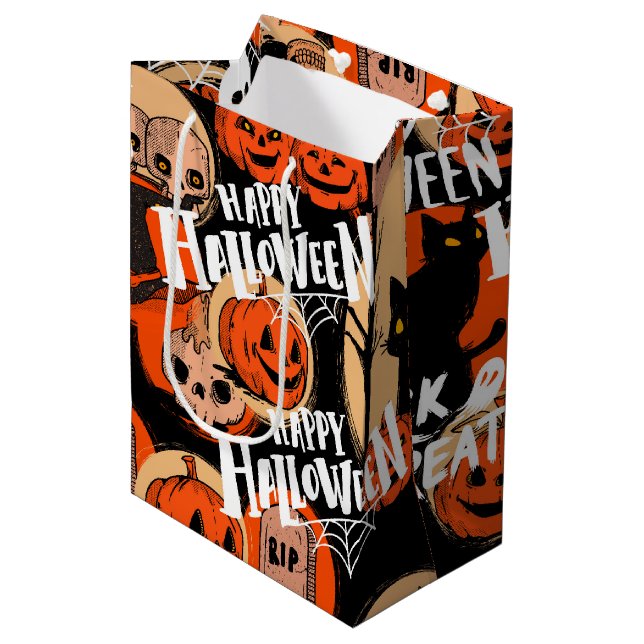  Cute & Scary Halloween Spooky vibes  Medium Gift Bag (Front Angled)